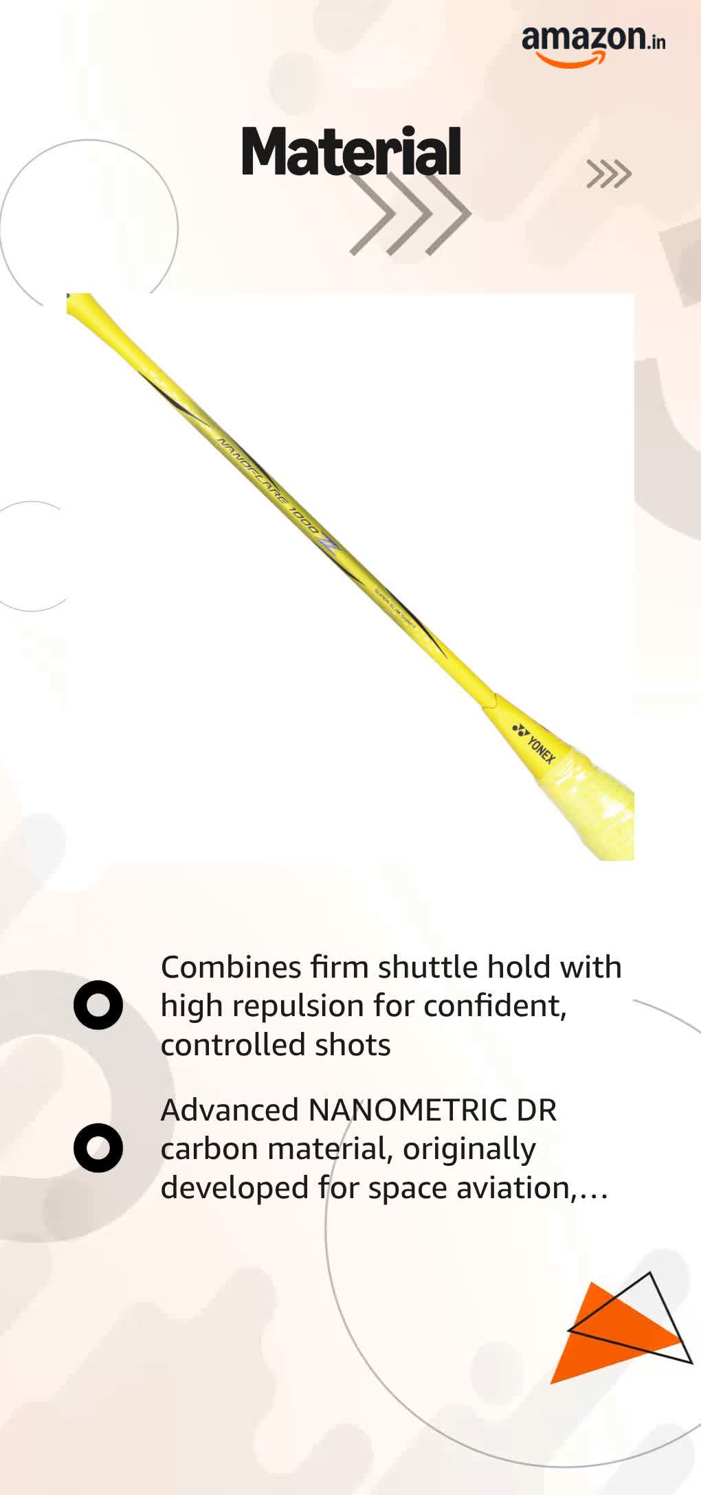 YONEX NANOFLARE 1000Z Badminton Racquet|4U 5G|Lightning Yellow